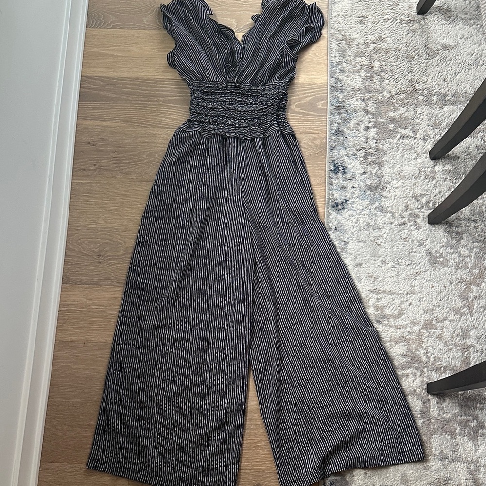 Max Studio Black and White Jumpsuit with Palazzo Pants